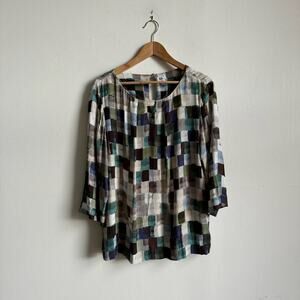 KIN by JOHN LEWIS Parachute 3/4 Sleeve Colorblock Blouse